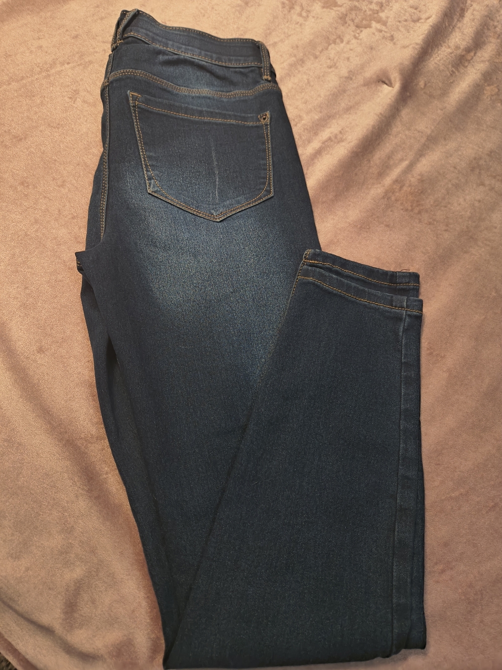 High-Rise Navy Skinny Jeans with Stretch